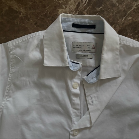 Zara Boy’s Crisp White Casual Button-Down Shirt - Picture 3 of 3